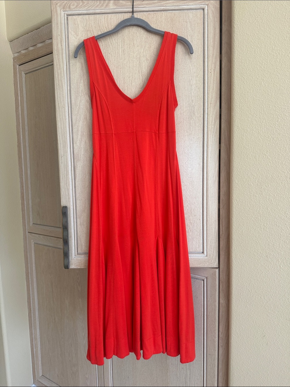 Anthropology Red V-Neck Sleeveless Women's Dress